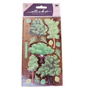 Crafts‎ Stickers Sticko Vellum Green Trees Leaves Wispy Bushy Willow